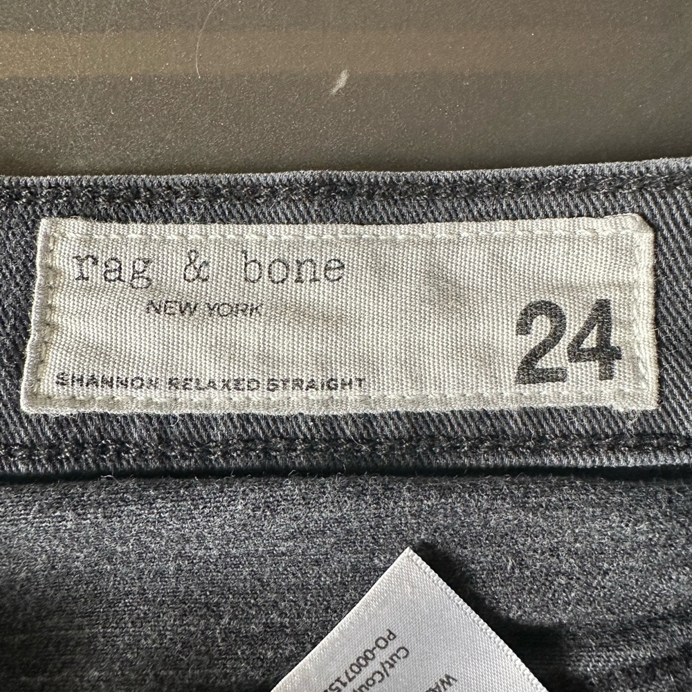 Rag & Bone Shannon Ultra Stretch High Rise Straight Jeans - Washed Black 24 - Picture 5 of 9